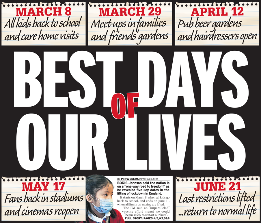 Mirror front page 23-2-2021 Best Days of Our Lives - enlarge